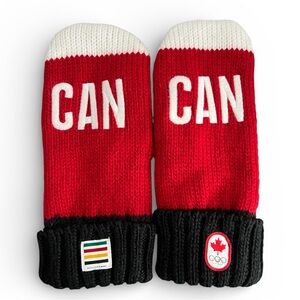 Hudson’s Bay Olympic Canada Red and Black Mittens Adult S/M